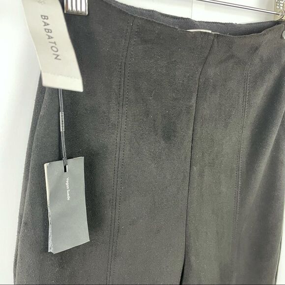 NEW Babaton Black Faux Suede Mace High Waist Leggings Size 00 - Picture 7 of 7
